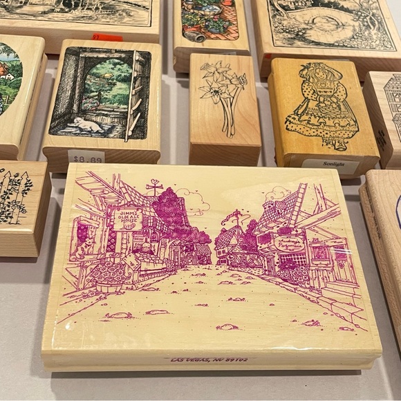 stampendous rubber stamp Lot PSX & Others Cottage Wishing Well Floral Village - Picture 8 of 11